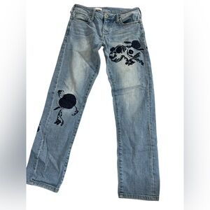 Pilcro and the Letterpress Denim with Dark Embroidery